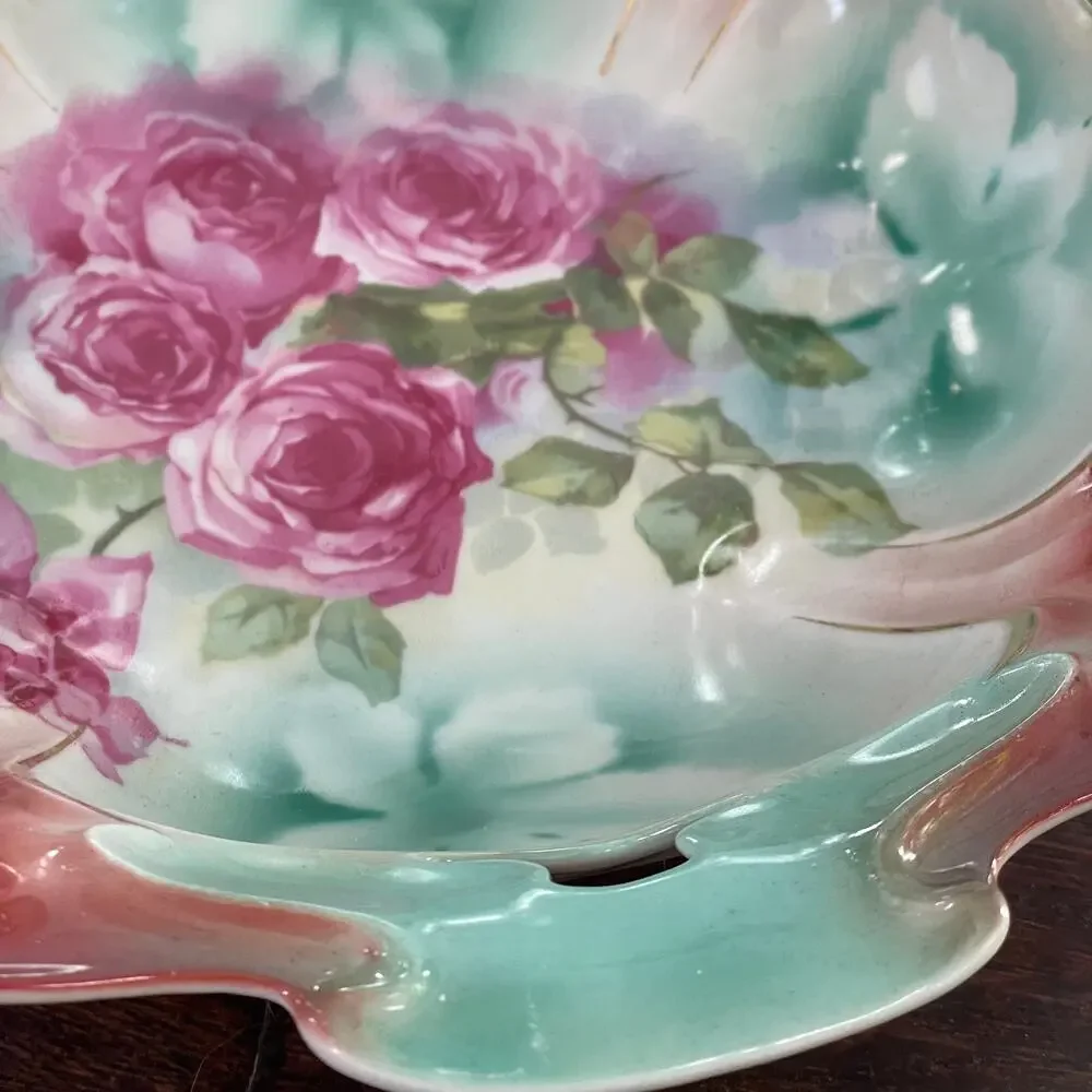 Antique Johann Seltmann Vohenstrauss Bavaria Serving Bowl Hand Painted READ